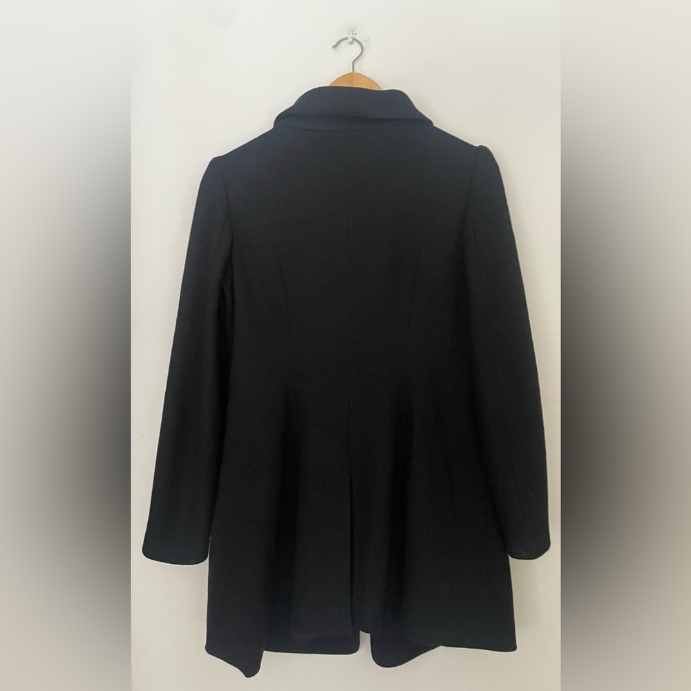 Marc Cain Wool Cashmere Coat Black Tailored Minimalist  Medium - Picture 3 of 10